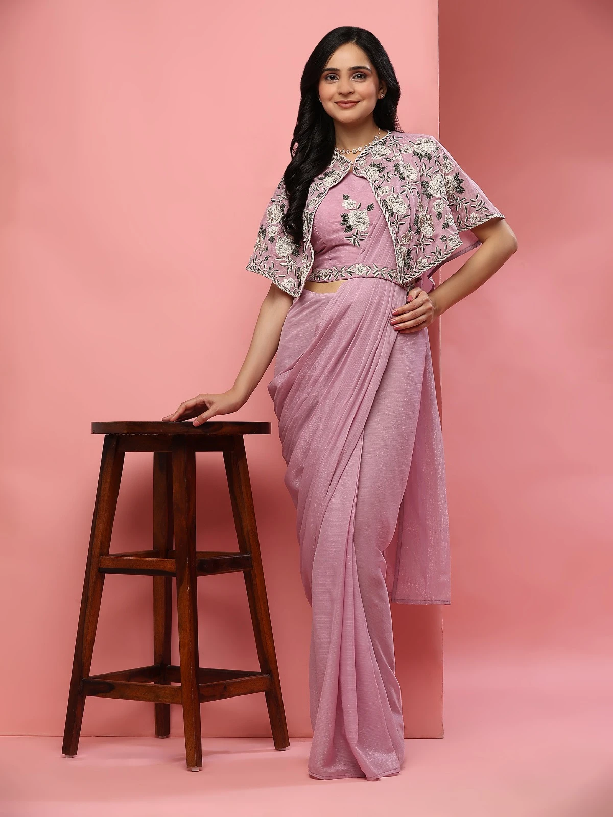Amoha A338 Imported Chiffon Wholesale Fancy Readymade Sarees Catalog — Wholesale Sarees, AMOHA wholesale from Surat - Gallery Image 2